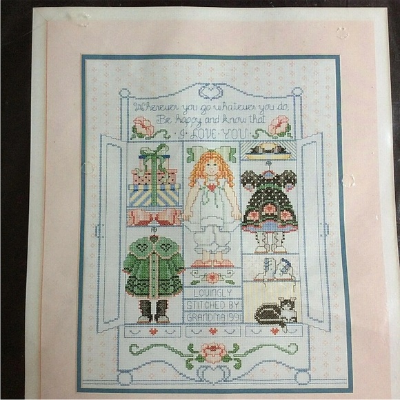 NEW Bucilla Counted Cross Stitch Kit The Dolls Cupboard 40514  11X14 Grandma Lov - Picture 2 of 5